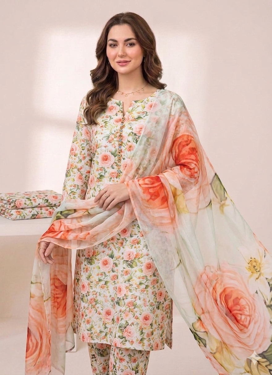 3 PC - SWISS LAWN DIGITAL PRINTED - AR20