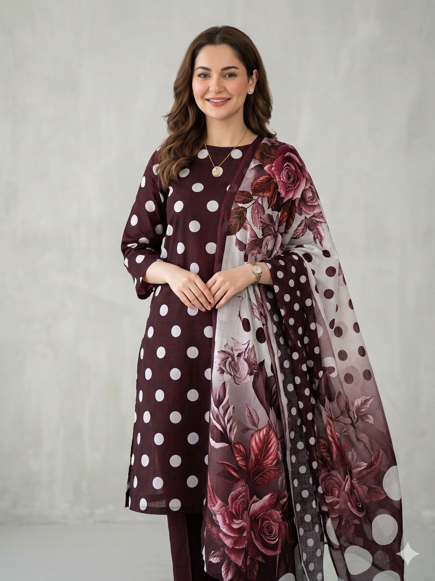 3 PC - PURE LAWN DIGITAL PRINTED - AR25