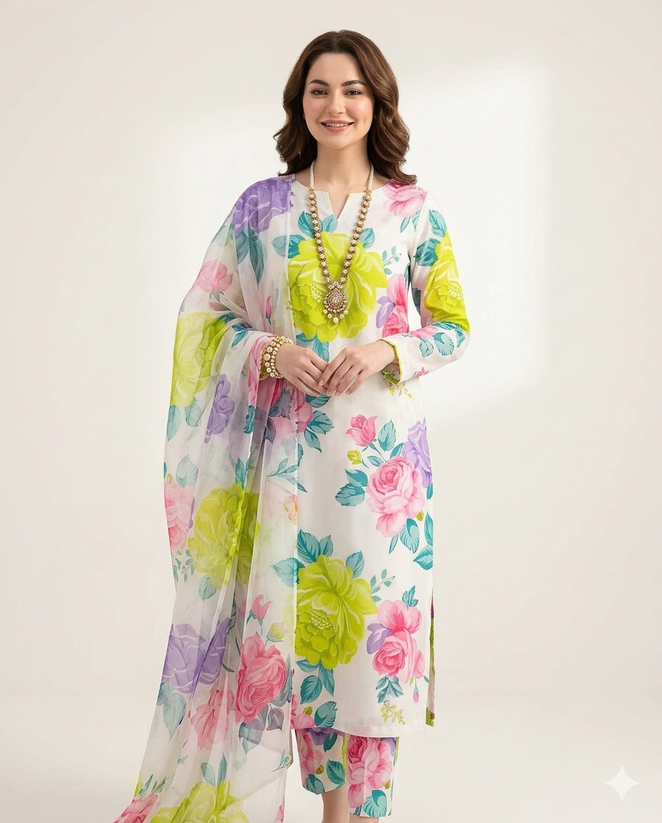 3 PC - SWISS LAWN DIGITAL PRINTED - AR04