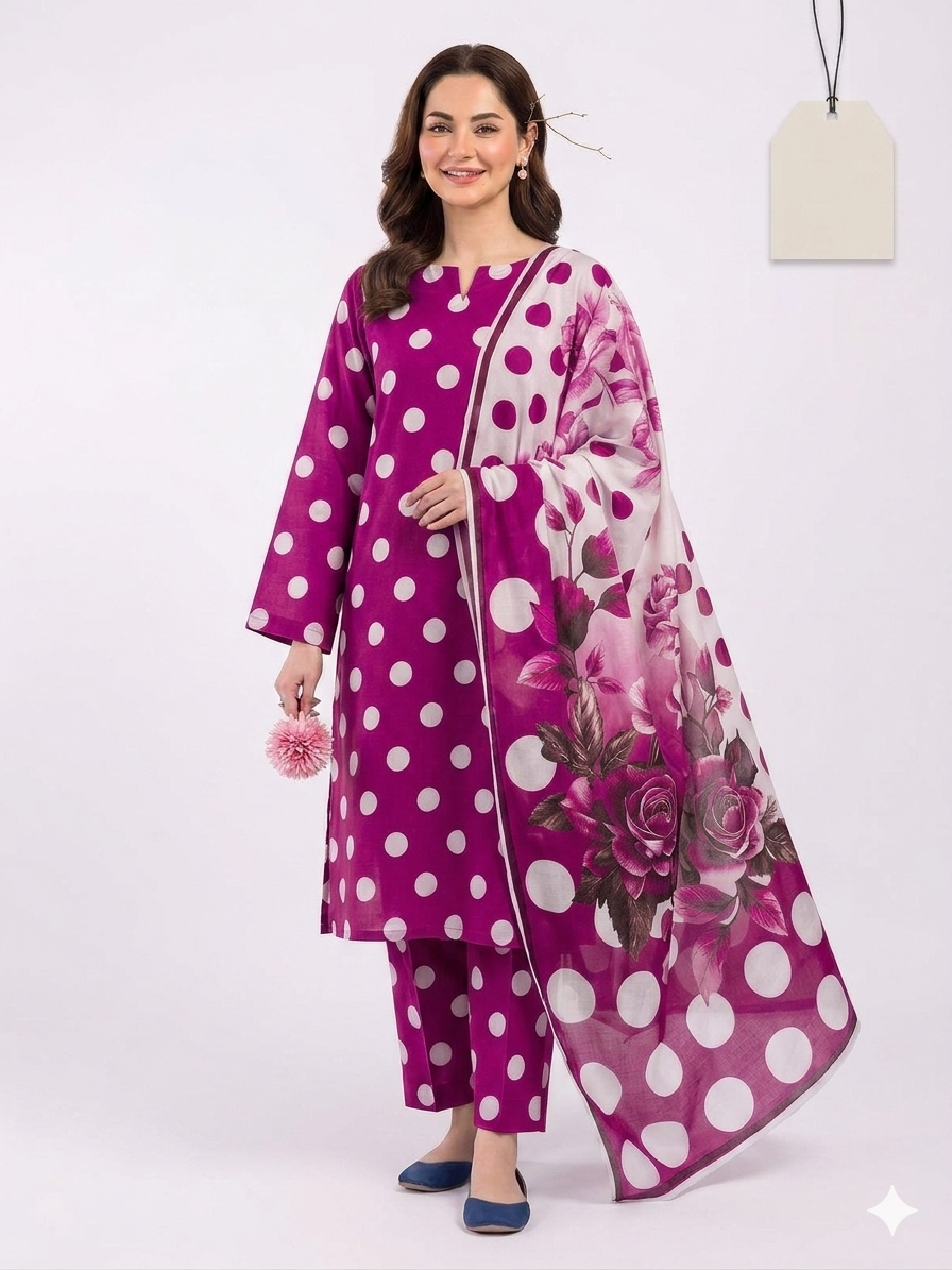 3 PC - PURE LAWN DIGITAL PRINTED - AR30