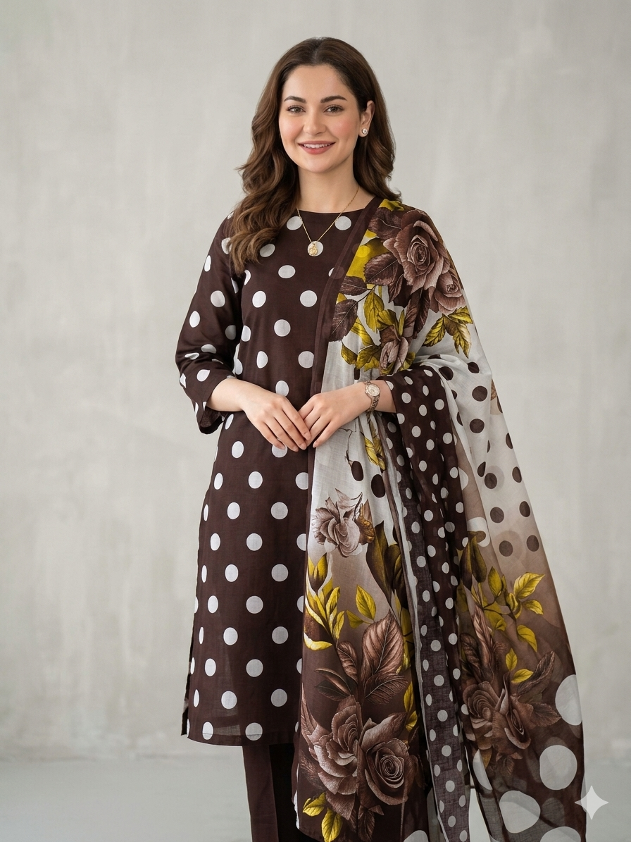 3 PC - PURE LAWN DIGITAL PRINTED - AR23