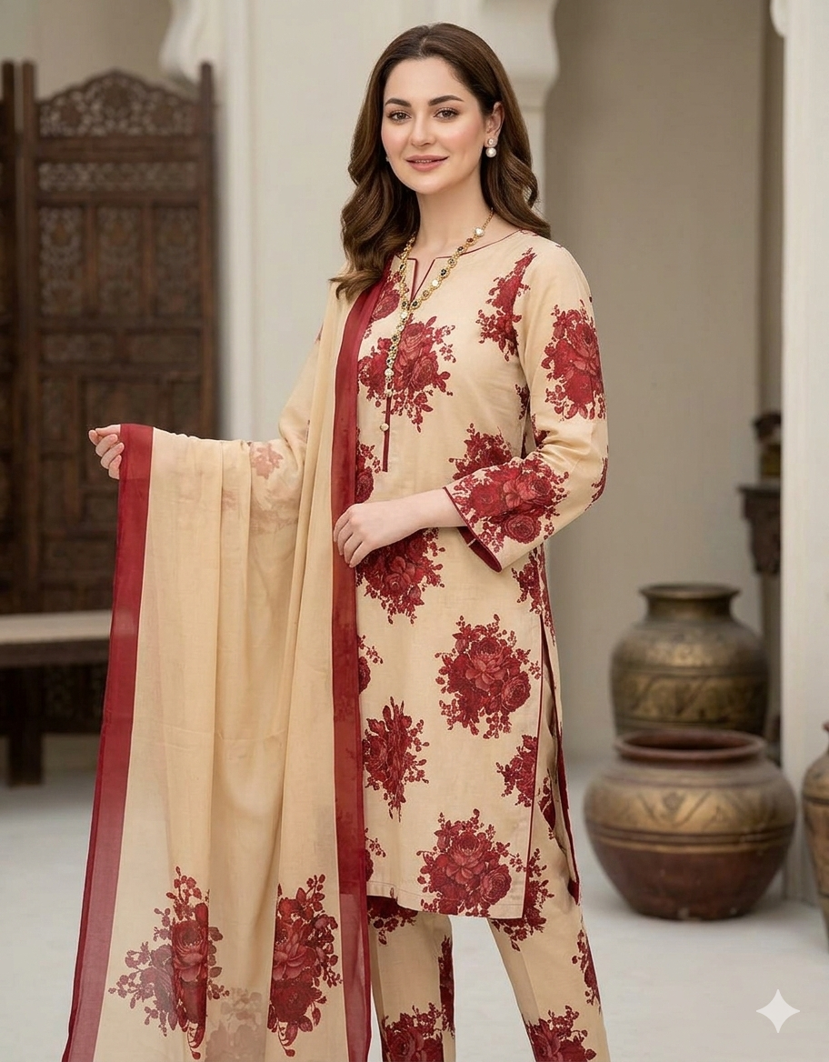 3 PC - SWISS LAWN DIGITAL PRINTED - AR17