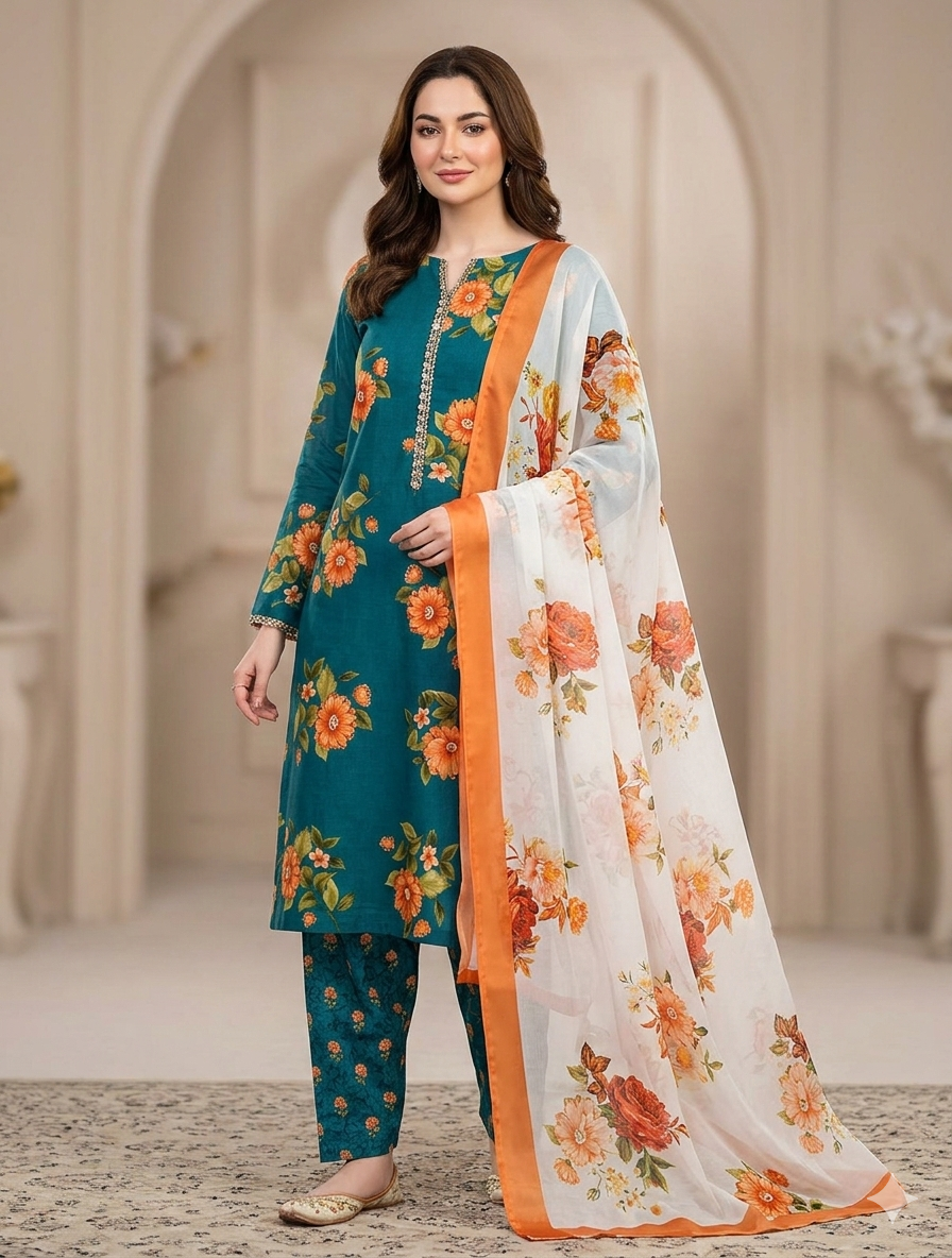 3 PC - SWISS LAWN DIGITAL PRINTED - AR19