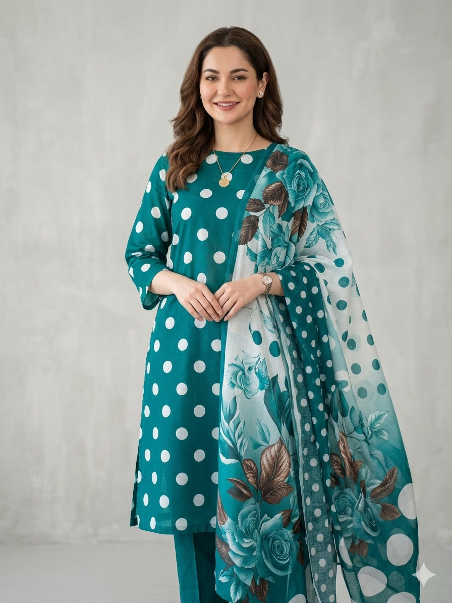 3 PC - PURE LAWN DIGITAL PRINTED - AR26